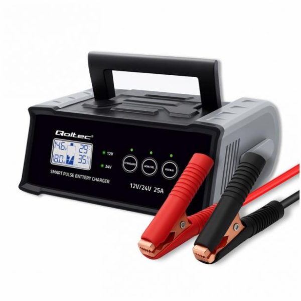 Qoltec Inteligentní mikroprocesorová nabíječka 12V 24V 25...