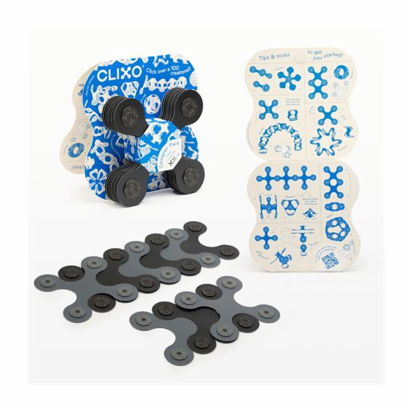 Stavebnice CLIXO Designer Black & Grey - magnetická, 9 kusů
