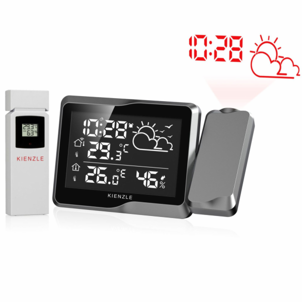 KIENZLE Funk DCF Wetterstation mit Wand-Projektion