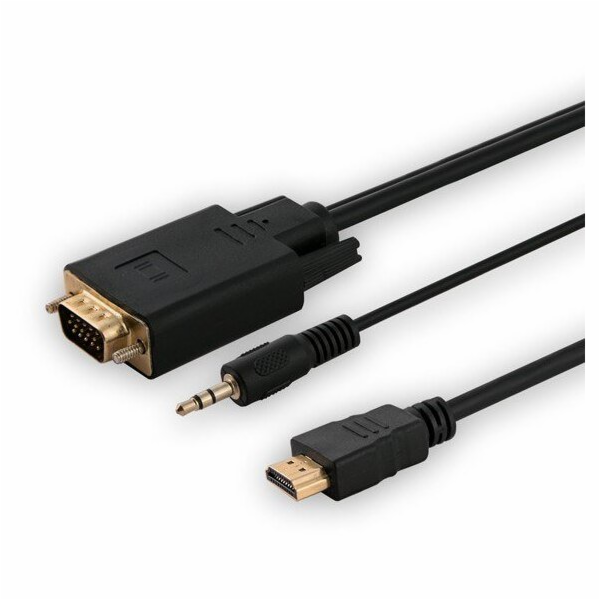 Adaptér HDMI (M) - VGA (M) + audio CL-198