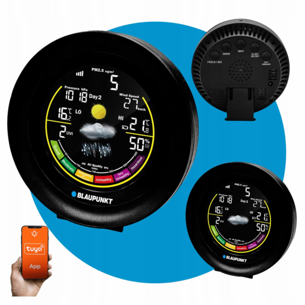 Blaupunkt Weather Station WS35BK APP Wi-Fi
