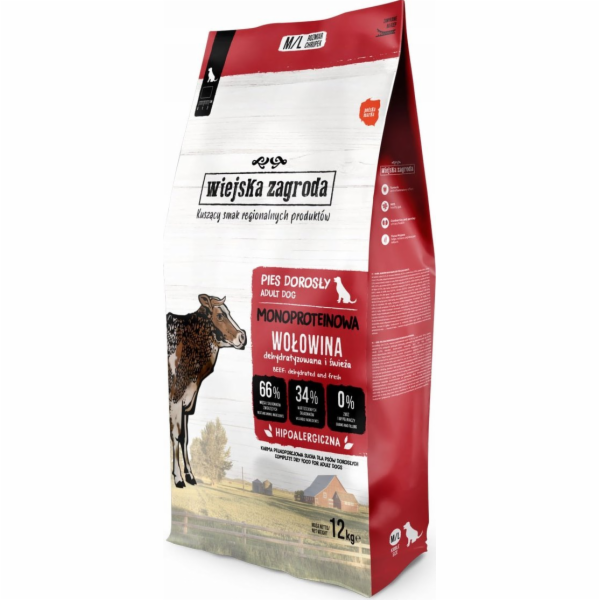WIEJSKA ZAGRODA Monoprotein Beef M/L - suché krmivo pro p...