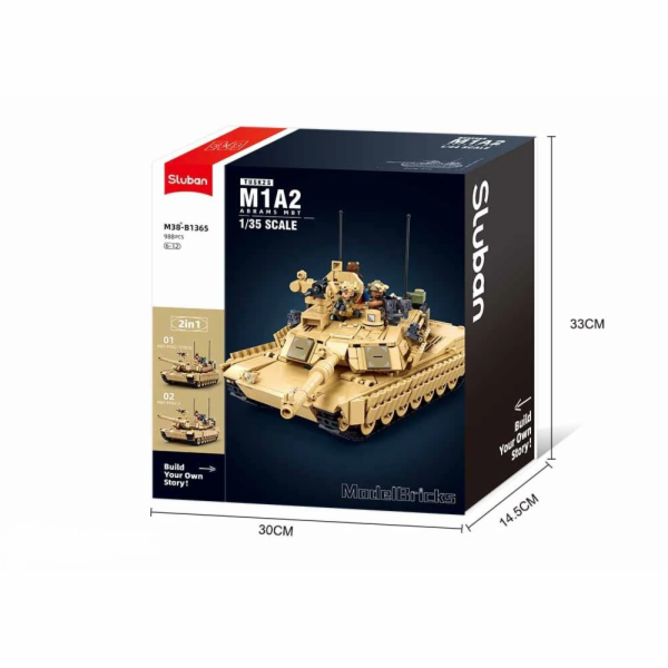 Sluban Model Bricks M38-B1365 Bitevní tank M1A2 Abrams TU...