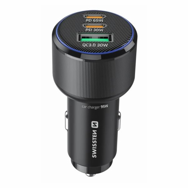 Swissten  Cl Adaptér 2x USB-C PD + USB-A, 95W Černý