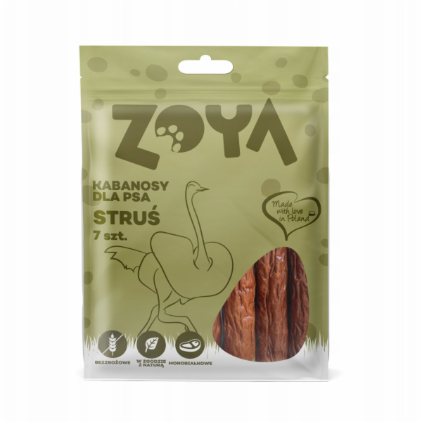 ZOYA Ostrich meat sausages - pamlsek pro psa - 7 ks