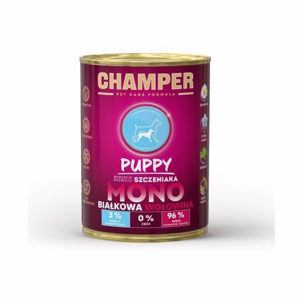 CHAMPER Puppy Monoprotein Beef - vlhké krmivo pro psy - 400g