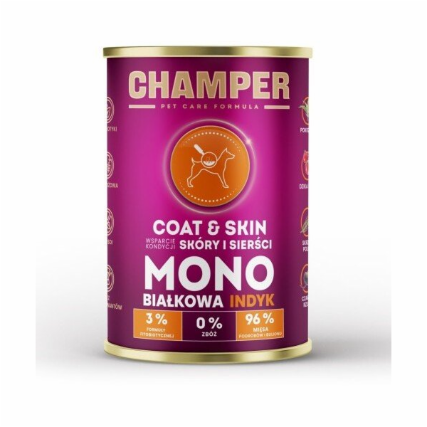 CHAMPER Coat & Skin Monoprotein Salmon - vlhké krmivo pro...