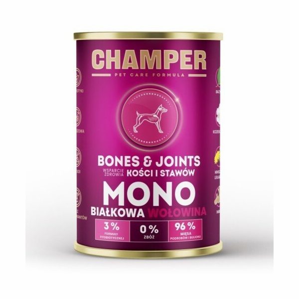 CHAMPER Bones & Joints Monoprotein Beef - vlhké krmivo pr...