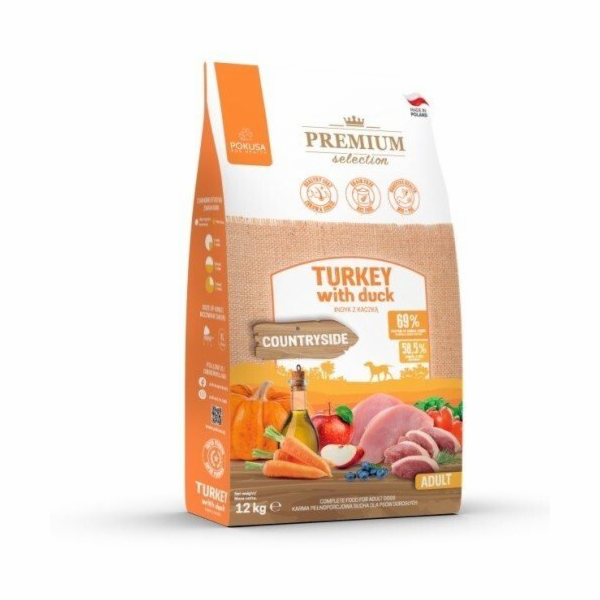 POKUSA Premium Selection Adult Turkey with duck - suché k...