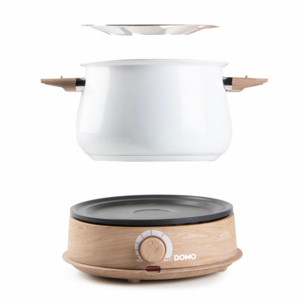 Fondue - bílý - dřevěný vzhled - DOMO DO736F