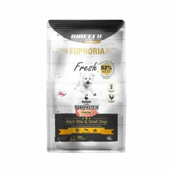 EUPHORIA Fresh Adult Monoprotein Turkey XS/S - suché krmi...