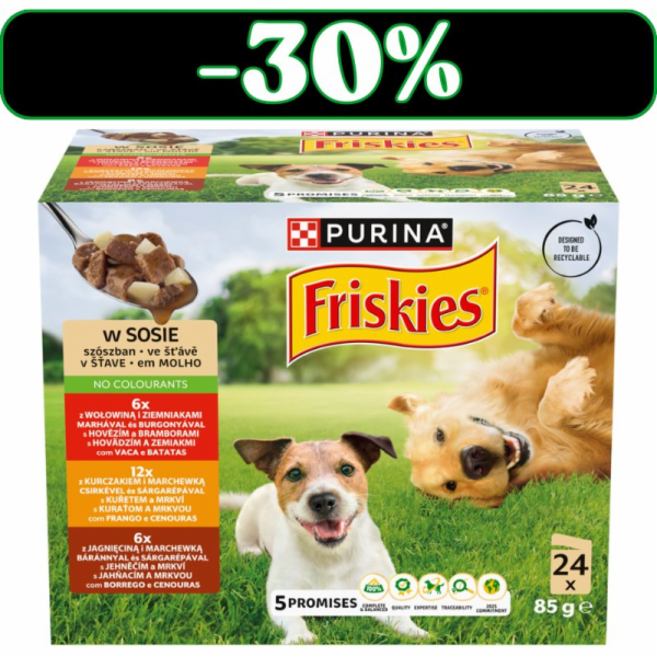 PURINA Friskies in sauce - vlhké krmivo pro psy - 24x85g