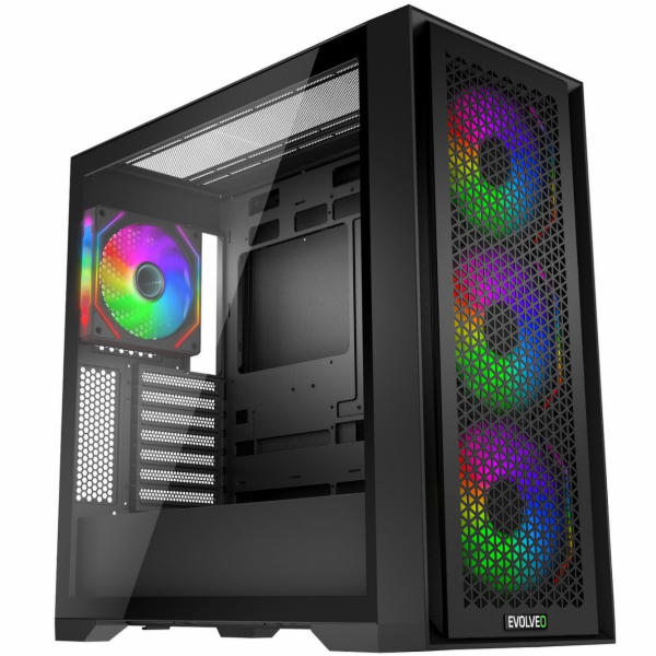 EVOLVEO Rhino, skříň eATX/ATX, 4x ARGB ventilátor 120mm, ...