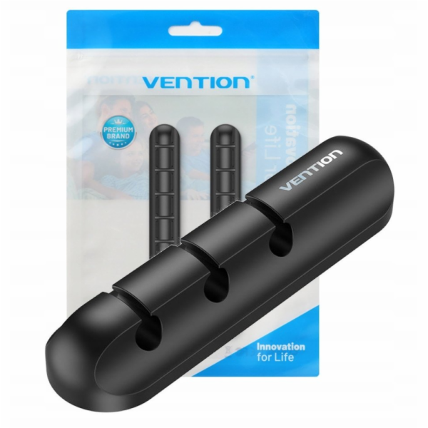 5-portový organizér kabelů Vention 2 ks černý