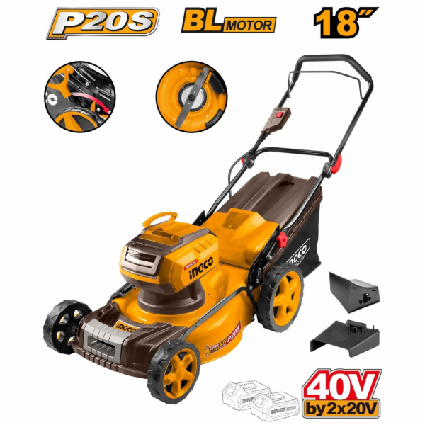 Ingco LMLI20185 aku sekačka na trávu, bez akum. a nabíječky