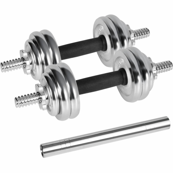 REBEL ACTIVE Chromované nastavitelné činky v pouzdře 15 k...