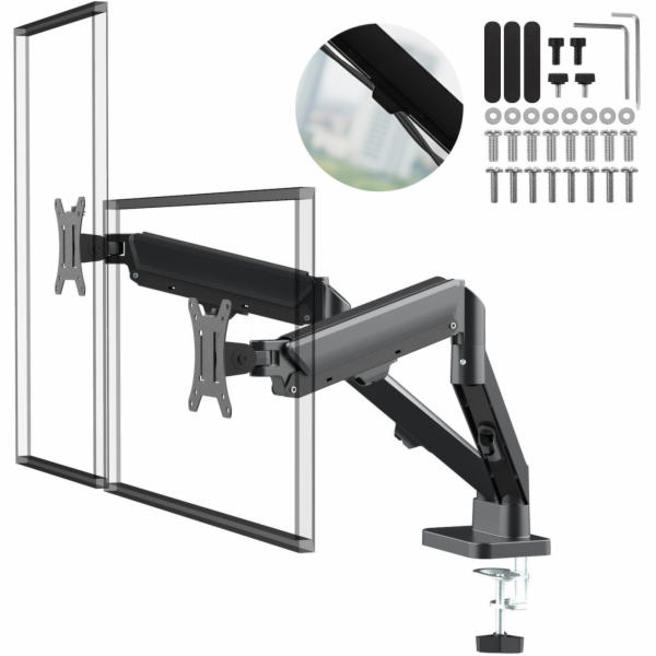 Maclean Držák pro dva monitory plynová pružina, 17-32, 2-...