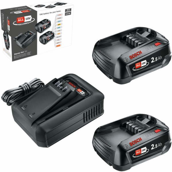 Bosch baterie 18V 2x 2,5Ah + rychlonabíječka AL 18V-44 St...