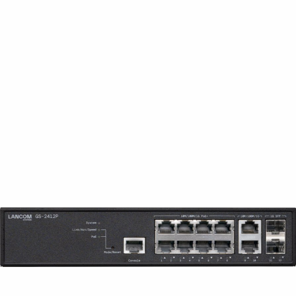LANCOM GS-2412P - Prepínac - rízený - 8 x 10/100/1000 (Po...