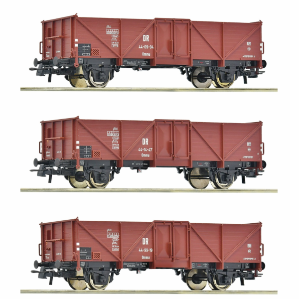 Roco Sada 3 ks otevřených nákladních vozů DR - 6600115