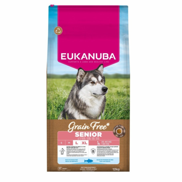 EUKANUBA Grain Free Senior Large Ocean Fish - suché krmiv...