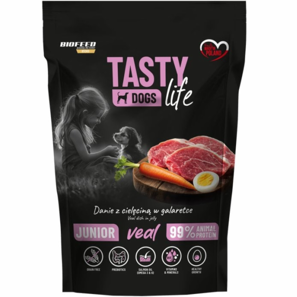 BIOFEED Tasty Dogs Life Junior Veal - vlhké krmivo pro ps...