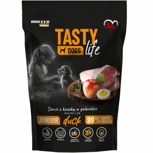 BIOFEED Tasty Dogs Life Junior Duck - vlhké krmivo pro ps...
