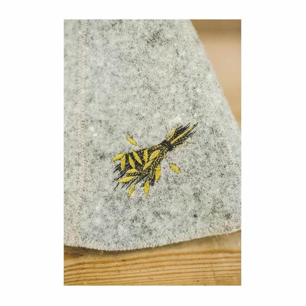 Polovlněná čepice do sauny s obrázkem šindele, šedá