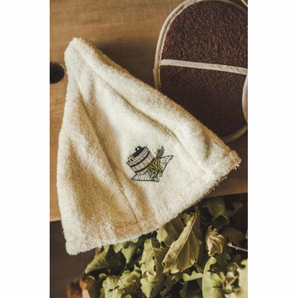 Bavlněná čepice do sauny s obrázkem vířivky, písku