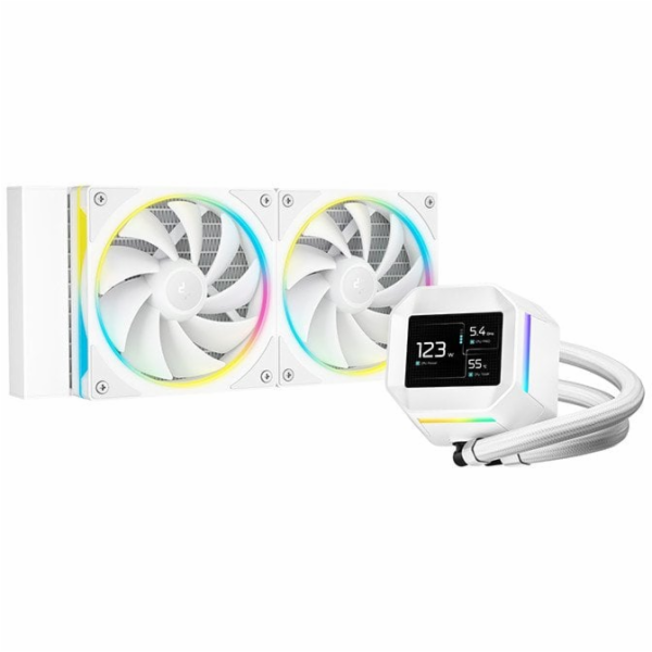DEEPCOOL Vodní chladič LM240 WH, ARGB, 2x 120mm, AM5, LGA...