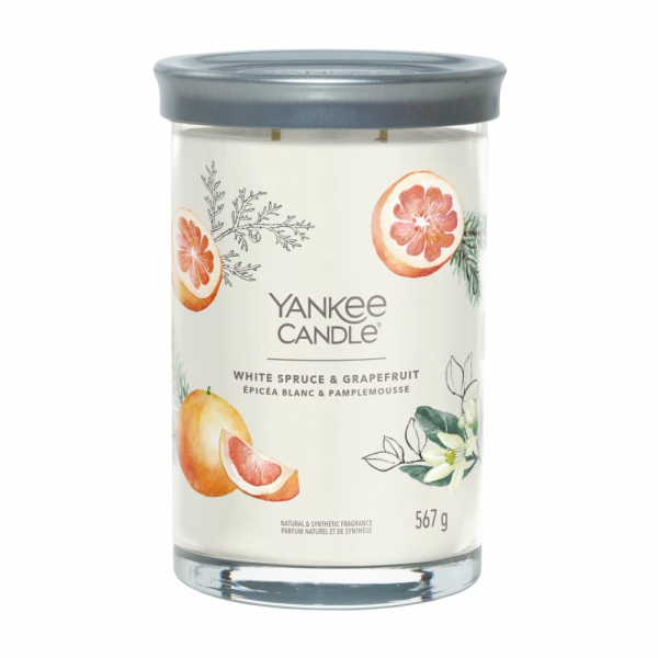 Svíčka ve skleněném válci Yankee Candle, Bílý smrk a grap...