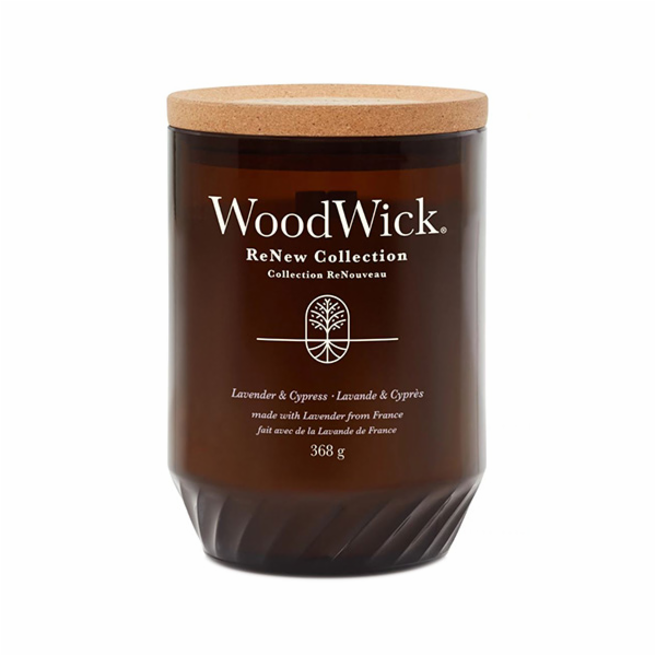 Svíčka dekorativní váza WoodWick, Levandule a cypřiš, 368 g