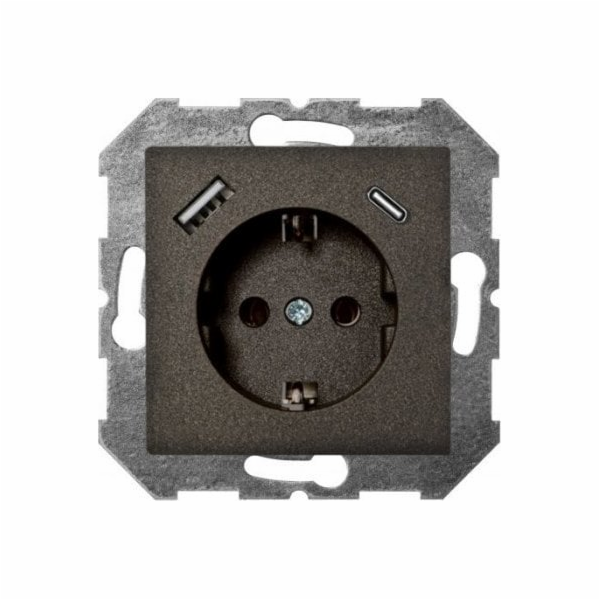 Zásuvka, USB A+C nabíječka Liregus Epsilon, černá