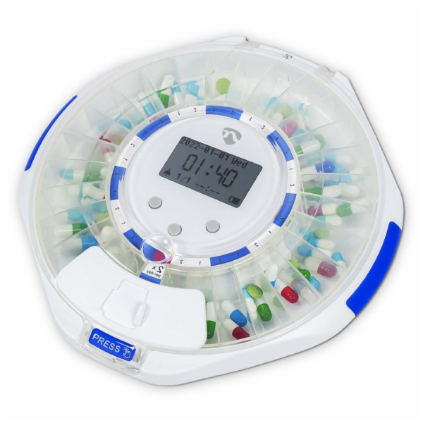 NEDIS Wi-Fi chytrý dávkovač pilulek/ 28 přihrádek/ počet ...