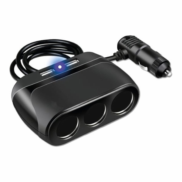 2GO 2GO 3-Fach Kfz-Verteiler + 2x USB