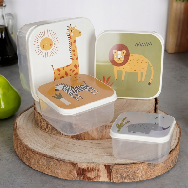 Krabička na svačinu Safari sada 4 ks plast