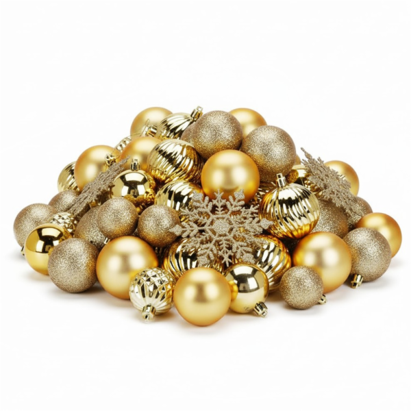 Vánoční ozdoby sada 57 ks zlatá KO-CAN304000