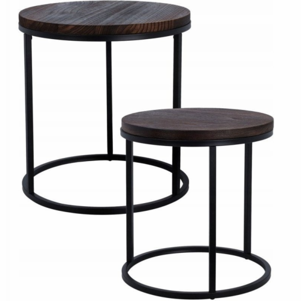 Stolek odkládací kulatý sada 2 ks pr. 38 / 43 cm KO-AAE44...