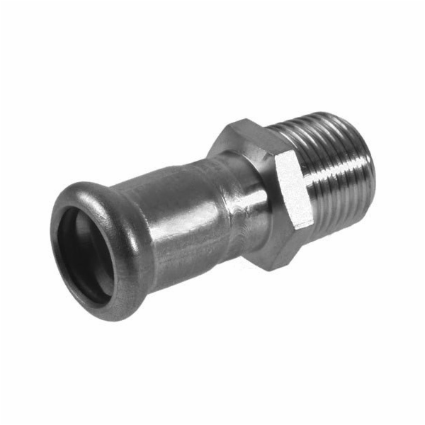 KAN-therm Lisovaný konektor 22x1/2 vnější závit nerezová ...
