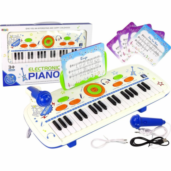 LeanToys Elektrické piano klávesnice pro děti Blue Notes ...
