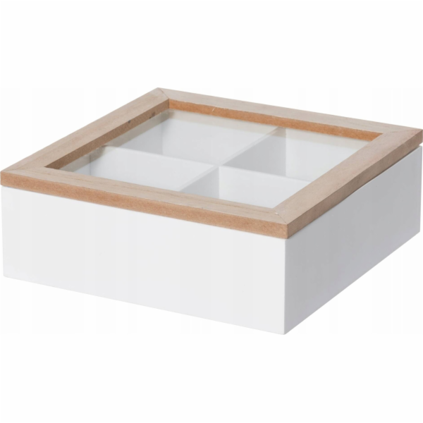 4Living Uzamykatelná krabice s přihrádkami, 20 x 20 x 7 cm