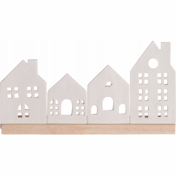 4Living Porcelánový svícen město, 30 x 8 x 16 cm