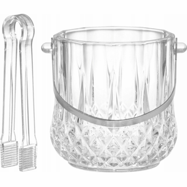 4Living Skleněný kbelík na led s kleštěmi, O 13,5 cm
