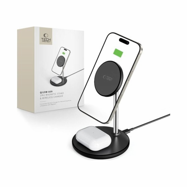 Tech-Protect Bezdrátová nabíječka QI15W-A39 2v1 s magnete...