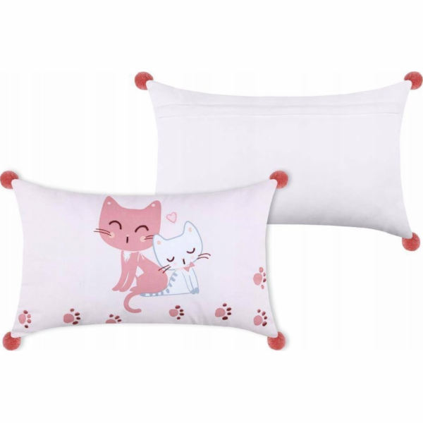 Beliani Dětský polštář ZOELINE s bambulkami, 30 x 50 cm