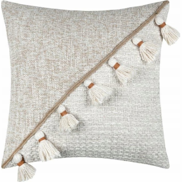 NoName ZIANA boho dekorační polštář s třásněmi, 45 x 45 cm