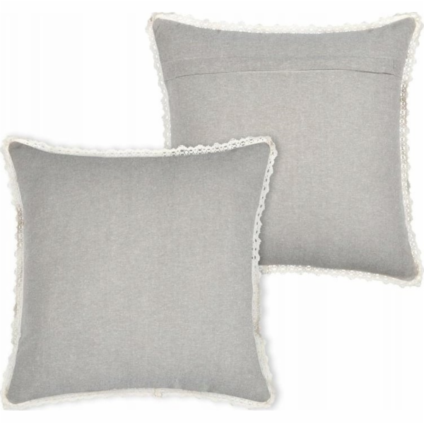 Selsey Dekorativní polštář CLARINE s krajkou, 40 x 40 cm