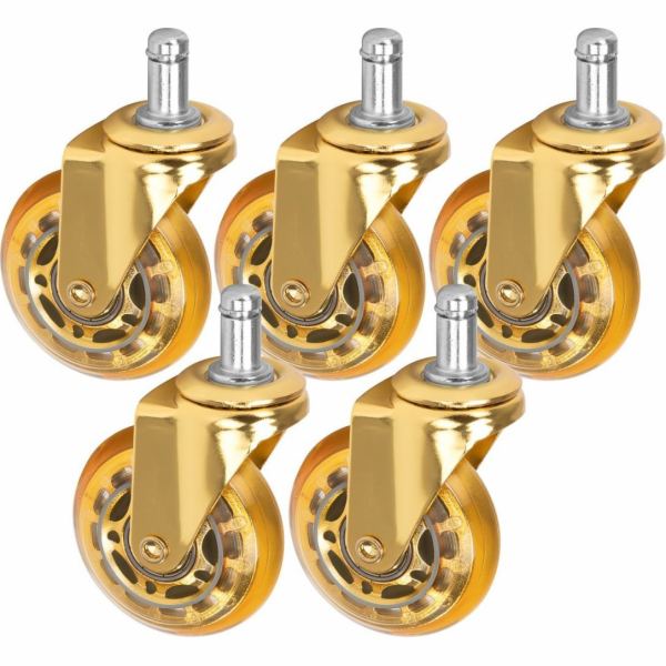 airRoxy Sada 5 koleček na stoličku Roll Speed zlaté barvy