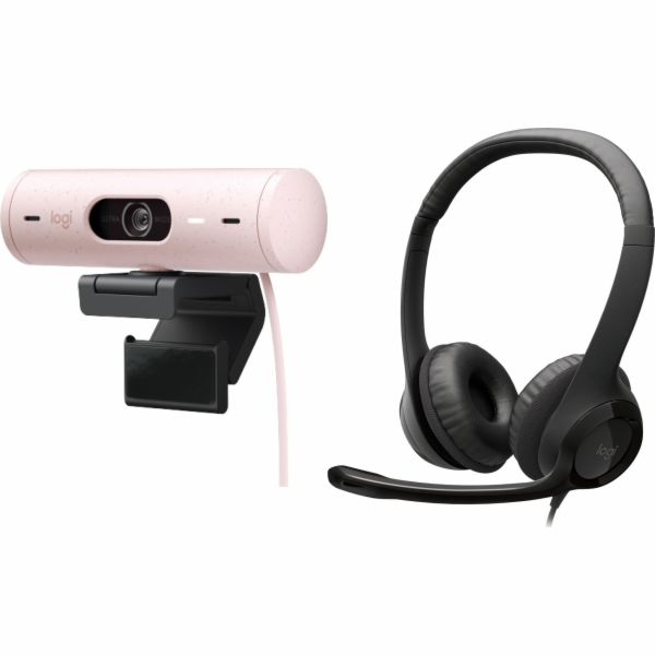 Logitech Webkamera Brio 500 Rose (960-001421) + H390 (981...