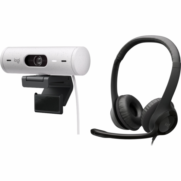 Logitech Webkamera Brio 500, bílá (960-001428) + H390 (98...